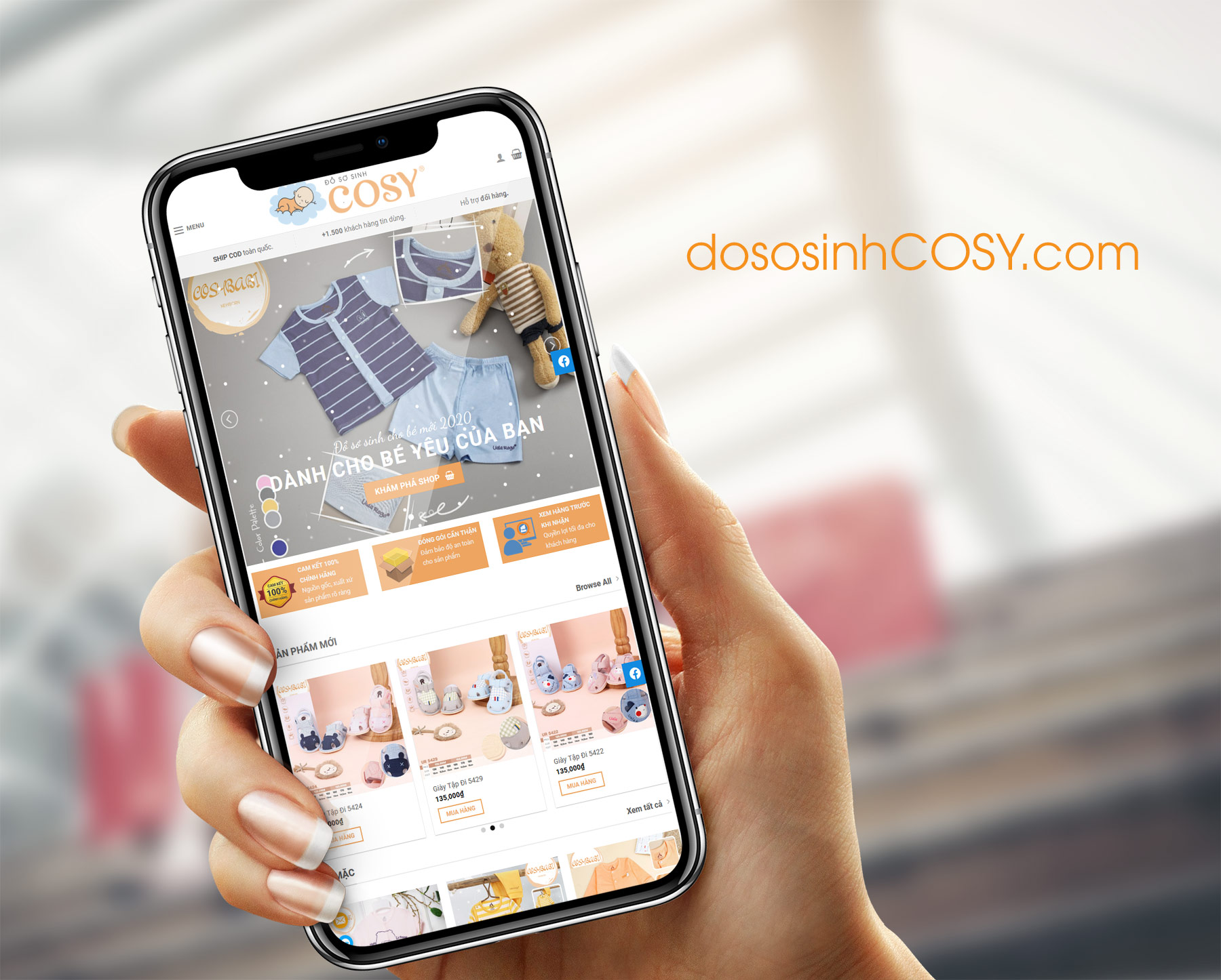 Website đồ sơ sinh COSY